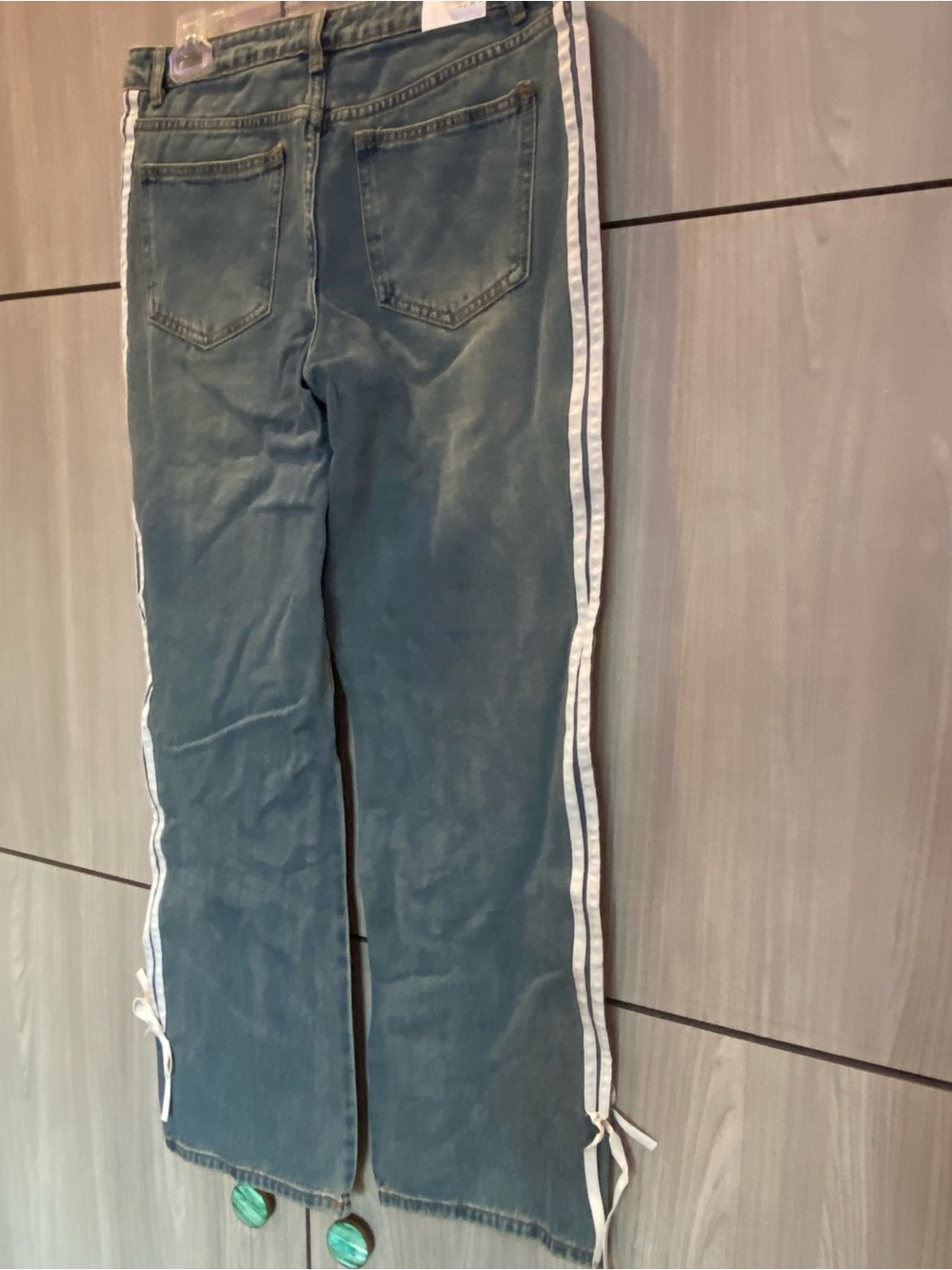 Cali 1850 Jeans with Side Stripes and Bow size 9 / 29 NWT New - Picture 5 of 10